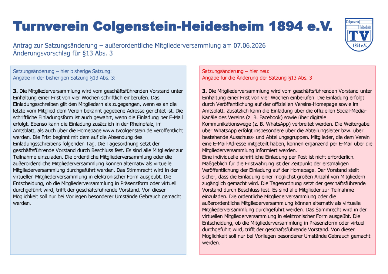 Satzungsänderung
