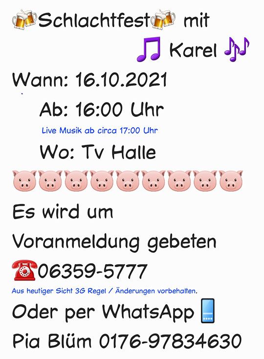 Schlachtfest mit Karel beim TV-Colgenstein