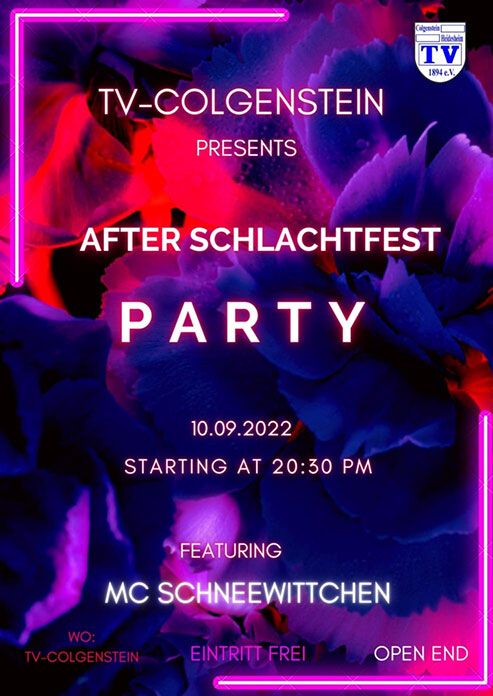 After Schlachtfest Party mit MC Schneewittchen